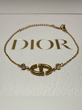 Goldplated 18k Stainless Steel Goldtone Chain Bracelet with Clear Crystals